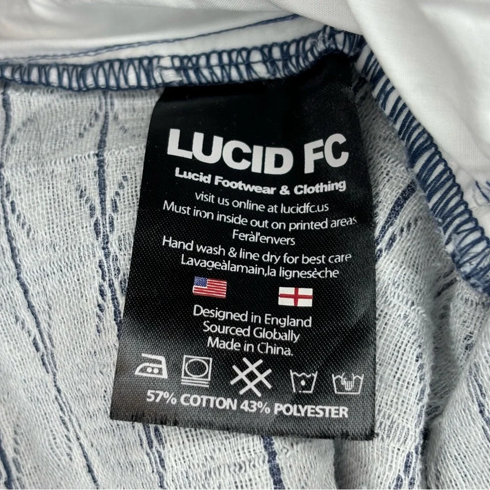 Urban Outfitters Lucid FC Denim Shorts Mens XL Blue Quilted Embroidery Logo NWOT